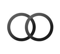 Placa magnética 2 anillos de hierro pequeños, anillo metal magnético, placa adhesiva for teléfonos for soporte cargador inalámbrico(Black)
