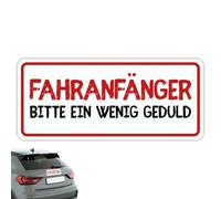 Placa magnética para principiantes y conductores novatos, autoadhesiva, regalo para el permiso de conducir para principiantes, sin dejar restos, extraíble, visible, color blanco y rojo, resistente a