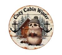 Placa metálica "Cozy Cabin Winter"