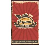 Placa metálica de comida orgánica, letrero retro de estaño, impresión artística, agricultores, jardinería, letrero de metal de 8 x 12 pulgadas