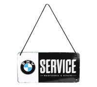 Placa metálica decorativa con cordón BMW SERVICE - 10 x 20 cm