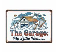 Placa Metálica El Garaje: Mi Pequeño Paraíso Letrero Metálico Vintage | Tin Plaques Retro Para Oficina Oficina 30x40cm