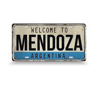 Placa Metálica Sudamérica Vintage • Cartel Decorativo de Ciudades Latinoamericanas • Letrero de Pared Retro • Recuerdo de Viaje 30x15cm (09 Mendoza)
