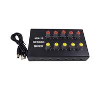 Placa mezcladora estéreo de 10 vías, amplificadores de auriculares, distribuidor de mezcla de sonido, amplificador de mezcla de 3,5 mm