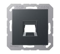 Placa modular Jack-Radiall 1 toma A, color antracita (referencia: JUNG A1569-1WEANM)