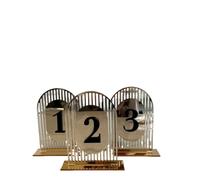Placa Numeradora De Mesa AcríLica Arqueada Números De Mesa Con Arco Dorado for Boda, Decoración Moderna for Eventos, Carteles Acrílicos(Black on gold,Table 1-25)