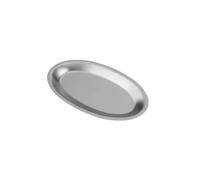 Placa ovalada de acero inoxidable coreano engrosada exquisita personalidad y práctica, 15 x 25 cm (plata)