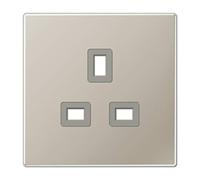 Placa P/Base Enchufe Britanica Acero