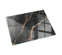 Placa para Chimenea 60x40cm Chispas y Arañazos Protector Protector de Suelo Decoración de la Sala de Estar Cristal Templado Resistente a Altas Temperaturas - Mármol Elegante con Vetas