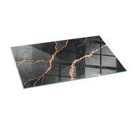 Placa para Chimenea De Vidrio Templado 120x60 cm Rectangular Protección para Chimenea contra El Calor Duradero Seguridad Doméstica Resistente A Chispas Y Arañazos - Mármol Elegante con Vetas