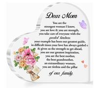 Placa para mamá, regalos para mamá de hija e hijo, ideas de regalo para madre, cumpleaños, Navidad, Día de la Madre, You Are The Strongest Woman, placa de corazón acrílico