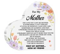 Placa para mamá, regalos para mamá de hija e hijo, regalos de agradecimiento para madre, cumpleaños, Navidad, día de la madre, placa acrílica con texto en inglés "I am Truly Grateful"