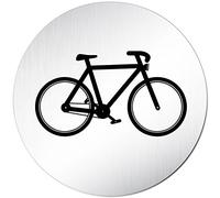 Placa para puerta sistemas conductora kinekt3d Nota Cartel bicicleta Sótano Diseño Aluminio (anodizado) redondo 100 mm de diámetro