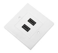 Placa Pared Hdmi Doble Puerto Blanca, Placa Frontal Decorativa Cargador Pared, Placa Frontal Montaje de Toma Corriente, Cubierta de Panel de Montaje de Salida de Pared de Audio