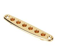 Placa pasante de cuerda de guitarra, cuerda de puente de guitarra a través del cuerpo Placa de casquillo de férula aleación de zinc para piezas de bajo eléctrico(oro) accesorios de juego