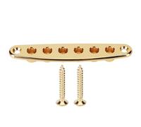 Placa pasante para cuerdas de guitarra, casquillos metálicos para guitarra, conjunto de puente para guitarra de cuerdas para proporcionar un método de encordado seguro y confiable (Gold)