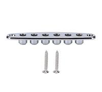 Placa pasante para cuerdas de guitarra, casquillos metálicos para guitarra, conjunto de puente para guitarra de cuerdas para proporcionar un método de encordado seguro y confiable (Silver)