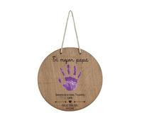 Placa Personalizada de Madera para Papá - Regalo Día del Padre, Cumpleaños o Día de la Madre - Diseño para Huella Infantil - Grabado Láser con Mensaje Personalizado