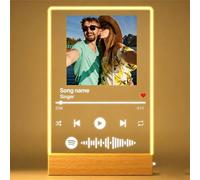 Placa personalizada de Spotify con luz nocturna acrílica, cubierta de álbum de canciones, marco de fotos de cristal, regalos personalizados para novio, novia, aniversario, Navidad, día de San Valentín