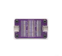 Placa probadora de cables tipo C de doble puerto USB C con 24 LED para carga rápida, buscador de puntos de ruptura, herramienta de reparación electrónica, 53 x 33 mm (morado)