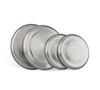 Relaxdays Kit 4 placas protección quemadores acero plata