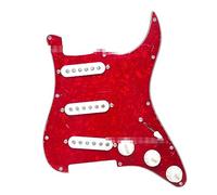 Placa Protectora De Guitarra Eléctrica De Un Solo Panel Con Línea De Captación Convertida En Un Juego Completo De Tres Paneles Carmesí