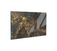 Placa protectora de vitrocerámica de cristal templado, 2 piezas, 45 x 52 cm, higiénica y antideslizante, protección para inducción, vitrocerámica, color dorado envejecido