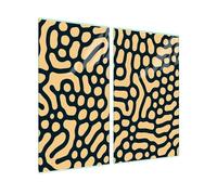 Placa protectora de vitrocerámica de cristal templado, tabla de cortar y placa de vitrocerámica, 2 piezas, 30 x 52 + 45 x 52 cm, higiénica y antideslizante, protección para inducción, vitrocerámica