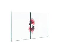 Placa protectora de vitrocerámica de cristal templado, tabla de cortar y placa de vitrocerámica, 2 piezas, 45 x 52 cm, higiénica y antideslizante, protección para inducción, pez combate rojo SFArt