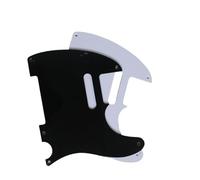 Placa Protectora Para Guitarra Eléctrica Golpeador De Guitarra De Una Sola Capa Negro Blanco 5 Agujeros(Black)