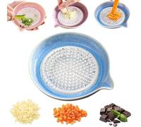 Placa ralladora de cerámica degradada, hecha a mano, diseño moderno, multiusos, pulido de placas, molido sin esfuerzo para jengibre, ajo, queso, verduras (azul)