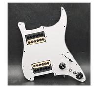 Placa Rascadora Precableada Cargada Dos Humbucker Coil Splitting HH Guitar Pickguard Guitarra Eléctrica Pickguard (Color : Bk Yellow Pickups)