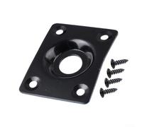 Placa rectangular de metal para guitarra eléctrica, conector de salida para guitarras tele, 27 mm, distancia entre orificios, color dorado (negro)