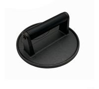 Placa redonda de hierro fundido para cocinar y sabor uniforme en hamburguesas, filetes, pechugas de pollo, compatible con varios métodos de parrilla