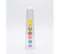 Placa redonda de Selenita Natural, 10 cm, Disco de carga circular cristal con Grabados Místicos, para Meditación y Energía, Nudo de Bruja, 7 Chakras, Flor de la Vida (Obelisco Selenita 10 cm)