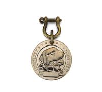 Placa redonda en relieve for perros, identificación de latón y acero inoxidable ant pérdida, diámetro 4,5cm, grabable con cabeza de raza canina, personalizable bricolaje(Dog Breed 14)