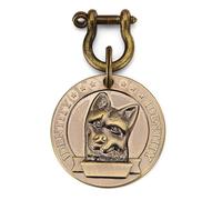 Placa redonda en relieve for perros, identificación de latón y acero inoxidable ant pérdida, diámetro 4,5cm, grabable con cabeza de raza canina, personalizable bricolaje(Dog Breed 7)