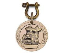 Placa redonda en relieve for perros, identificación de latón y acero inoxidable ant pérdida, diámetro 4,5cm, grabable con cabeza de raza canina, personalizable bricolaje(Dog Breed 4)
