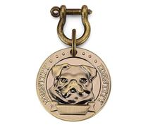 Placa redonda en relieve for perros, identificación de latón y acero inoxidable ant pérdida, diámetro 4,5cm, grabable con cabeza de raza canina, personalizable bricolaje(Dog Breed 8)