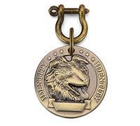 Placa redonda en relieve for perros, identificación de latón y acero inoxidable ant pérdida, diámetro 4,5cm, grabable con cabeza de raza canina, personalizable bricolaje(Dog Breed 9)