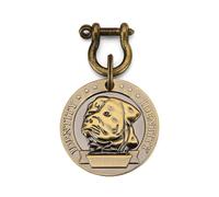 Placa redonda en relieve for perros, identificación de latón y acero inoxidable ant pérdida, diámetro 4,5cm, grabable con cabeza de raza canina, personalizable bricolaje(Dog Breed 12)