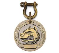 Placa redonda en relieve for perros, identificación de latón y acero inoxidable ant pérdida, diámetro 4,5cm, grabable con cabeza de raza canina, personalizable bricolaje(Dog Breed 10)