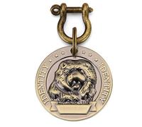Placa redonda en relieve for perros, identificación de latón y acero inoxidable ant pérdida, diámetro 4,5cm, grabable con cabeza de raza canina, personalizable bricolaje(Dog Breed 5)