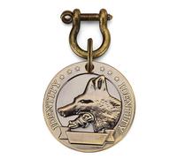 Placa redonda en relieve for perros, identificación de latón y acero inoxidable ant pérdida, diámetro 4,5cm, grabable con cabeza de raza canina, personalizable bricolaje(Dog Breed 2)