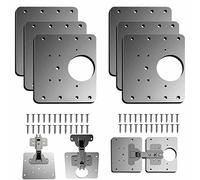 Placa Reparación Bisagra,6 Piezas unidades acero inoxidable juego de reparación con tornillos de fijación para muebles de madera, cocina, armarios, muebles (6)
