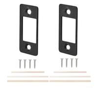 Placa restauradora de cerrojo de gran agujero, solución eficaz para problemas de desalineación, diseño para mayor seguridad y fácil instalación (2 unidades, negro)