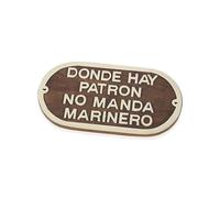 Placa señalización decoración marinera, fabricación en madera y latón con leyendas temática náutica WC, CAPITAN, CAMAROTE, BAR, PRIVADO.. (DONDE HAY PATRON..)