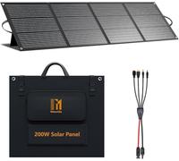Placa Solar 200W Cargador Solar Portatil Potente MóDulos Monocristalinos | Impermeable Ip68, Salida Mc4 24v Compatible Con Estaciones De EnergíA, Autocaravanas, Barcos Y Uso DoméStico