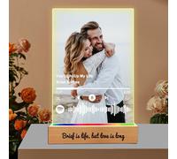 Placa Spotify Personalizada con Foto, Con Marco o Base, Diseño con Código escaneable de Canción. Regalo de Cumpleaños, Regalos Pareja, Aniversario, San Valentín (5 tamaños: 15-40 cm)