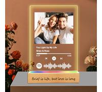 Placa Spotify Personalizada con Foto, Con Marco o Base, Diseño con Código escaneable de Canción. Regalo de Cumpleaños, Regalos Pareja, Aniversario, San Valentín (5 tamaños: 15-40 cm)